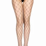 Czarne rajstopy kabaretki damskie – siatka na nogach, ujęcie produktowe